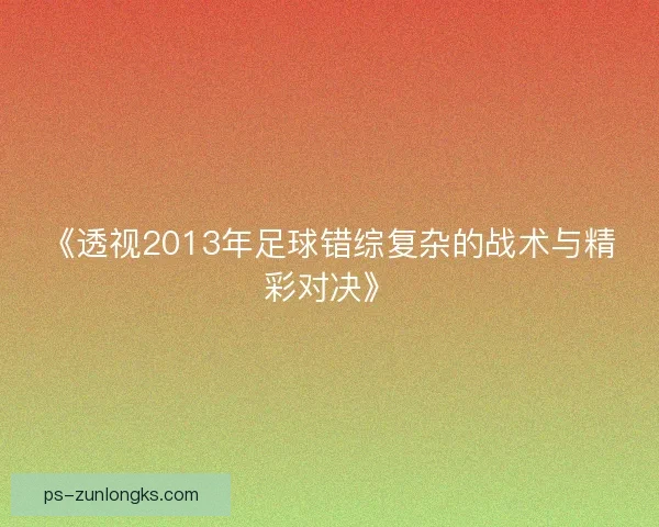 《透视2013年足球错综复杂的战术与精彩对决》